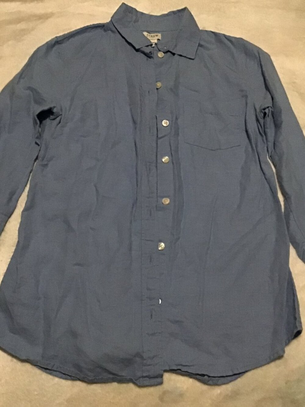 💙 J.Crew Blue Button-Down Dress Shirt – Women’s XXS